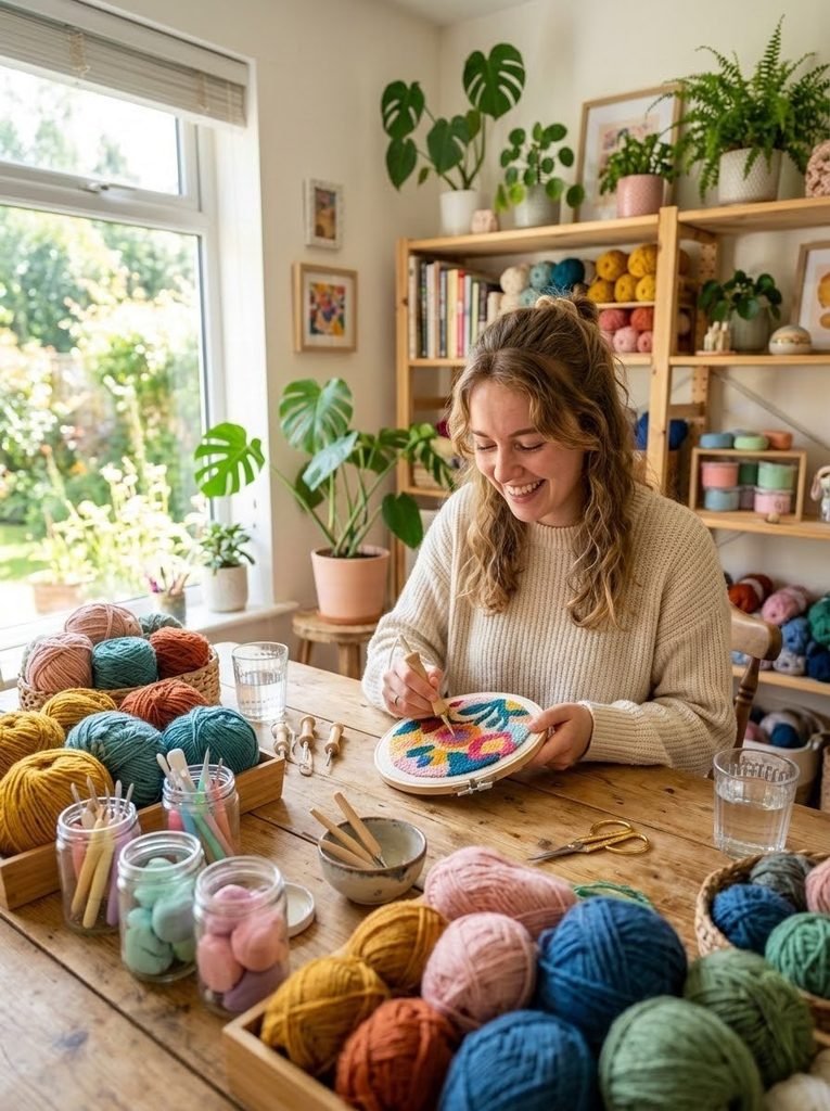 A beautiful workspace showcasing the best trending casual crafts of the year.